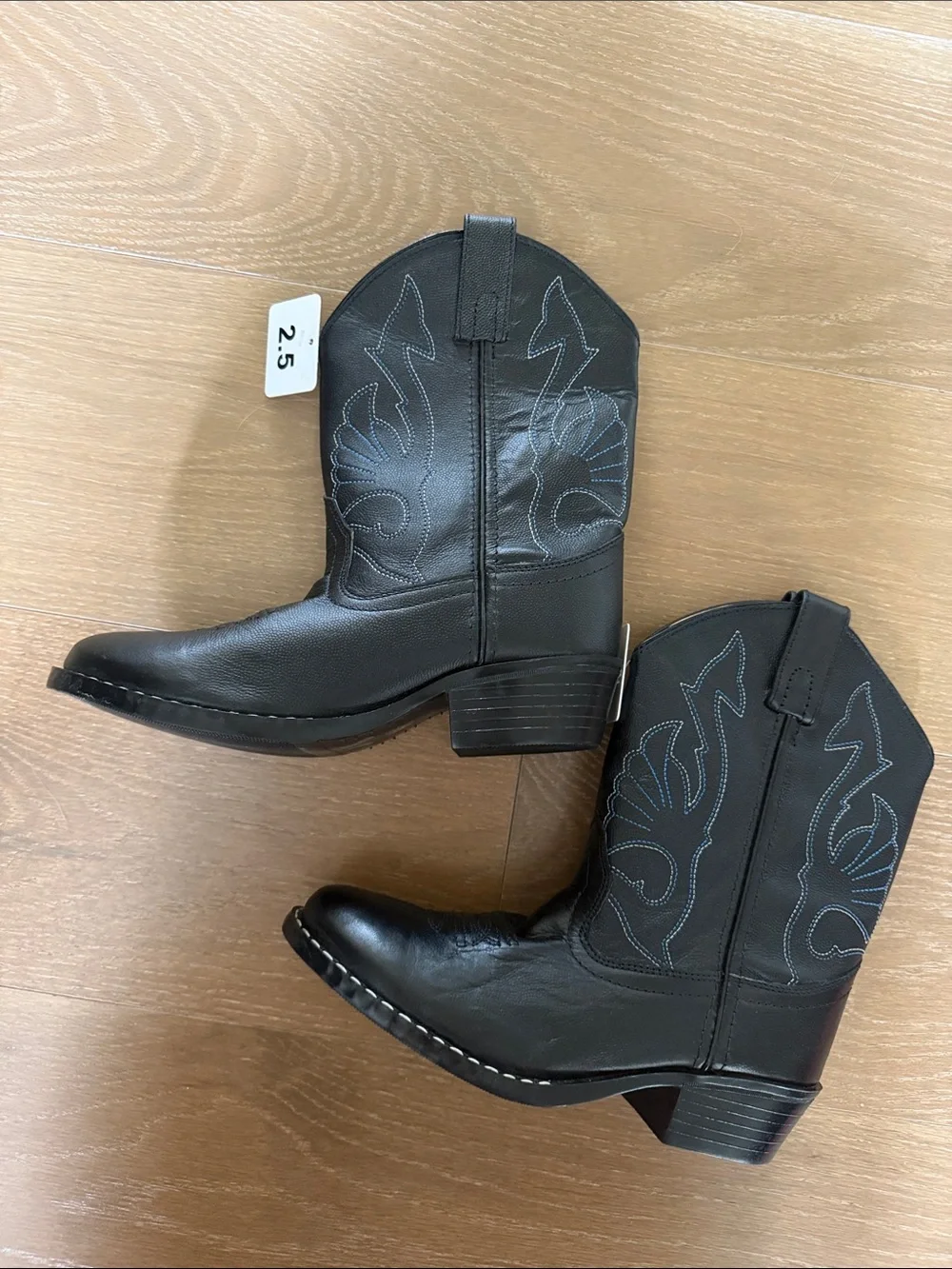 NWT Masterson Boot Company RB2001C Classic Black Western Youth Boots - Size 2.5